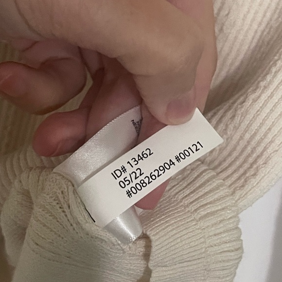 EXPRESS Novelty Cream Turtleneck Sweater Gold Button Accents Balmain-esque Small - Picture 4 of 7